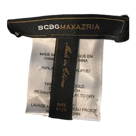 **Last Chance**| bcbg | Black / Silver Chevron Fringe Poncho Shawl Wrap OSFA - Picture 7 of 7